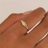 925 Silver Zodiac Star Ring Colorful Birthstone Jewelry
