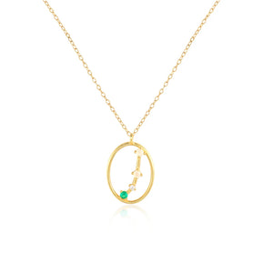 925 Silver Zodiac Charm Necklace with Colorful Zircon