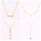 925 Silver 18K Plated Pendant Necklace Zircon Star Charm Choker