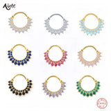 925 Silver Y2K Zircon Nose Ring Earrings Set for Women