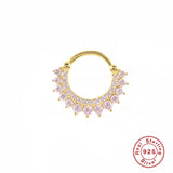 925 Silver Y2K Zircon Nose Ring Earrings Set for Women