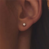 925 Silver Clear CZ Zircon Stud Earrings 2.5/3/3.5mm