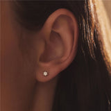 925 Silver Clear CZ Zircon Stud Earrings 2.5/3/3.5mm