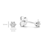 925 Silver Clear CZ Zircon Stud Earrings 2.5/3/3.5mm