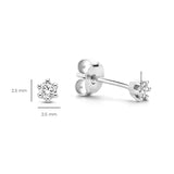 925 Silver Clear CZ Zircon Stud Earrings 2.5/3/3.5mm