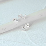 925 Silver Butterfly Zircon K Bar Piercing Stud Earrings Set