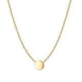 925 Silver 8mm Disc Charm Pendant Necklace Minimalist Chain Choker Jewelry