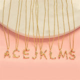 Colorful Zircon Initial Pendant Necklace For Women