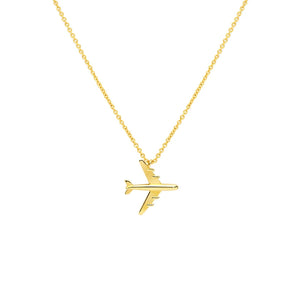 925 Silver Airplane Pendant Necklace Women Girls Aircraft Chain Choker Gift