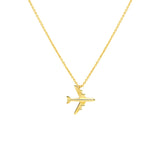 925 Silver Airplane Pendant Necklace Women Girls Aircraft Chain Choker Gift