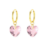 925 Silver Pink Crystal Pave Hoop Earrings Pink CZ Stone Charm Jewelry