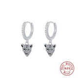 925 Silver Animal Hoop Earrings Zircon Huggie Earrings Gift