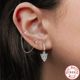 925 Silver Animal Hoop Earrings Zircon Huggie Earrings Gift