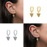 925 Silver Animal Hoop Earrings Zircon Huggie Earrings Gift