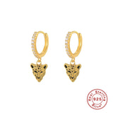 925 Silver Animal Hoop Earrings Zircon Huggie Earrings Gift
