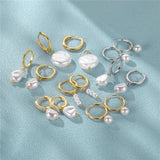 925 Silver Pearl Earrings Round Pearls Dangle Wedding Party Jewelry