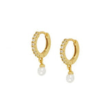 925 Silver Pearl Earrings Round Pearls Dangle Wedding Party Jewelry