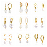 925 Silver Pearl Earrings Round Pearls Dangle Wedding Party Jewelry