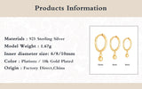 925 Sterling Silver Beads Pendant Hoop Earrings For Women Girls Gift