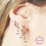 925 Sterling Silver Beads Pendant Hoop Earrings For Women Girls Gift