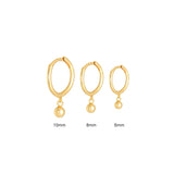 925 Sterling Silver Beads Pendant Hoop Earrings For Women Girls Gift