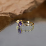 925 Sterling Silver Big Purple Oval Zircon Rings For Women