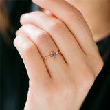 925 Sterling Silver Big Purple Oval Zircon Rings For Women