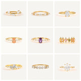 925 Sterling Silver Big Purple Oval Zircon Rings For Women