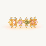 925 Silver Purple Zircon Ring Rainbow Crystal Pave Wedding Jewelry
