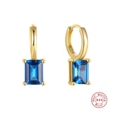 925 Silver Zircon Charm Earrings 18K Plated Party Jewelry