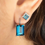 925 Silver Zircon Charm Earrings 18K Plated Party Jewelry