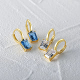 925 Silver Zircon Charm Earrings 18K Plated Party Jewelry