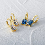 925 Silver Zircon Charm Earrings 18K Plated Party Jewelry
