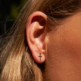 925 Sterling Silver Zircon Cross Dagger Stud Earrings for Women