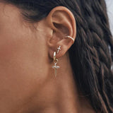 925 Sterling Silver Zircon Cross Dagger Stud Earrings for Women