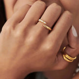 925 Silver Zircon Shell Pearl Adjustable Rings Women Opening Rings