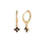 925 Silver Flower Pendant Hoop Earrings Zircon Boho Jewelry Set