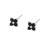 925 Silver Flower Pendant Hoop Earrings Zircon Boho Jewelry Set