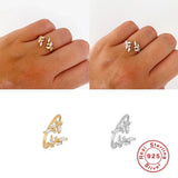 925 Silver Zircon Open Finger Ring Woman Engagement Jewelry