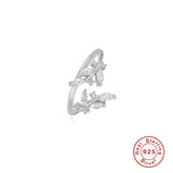 925 Silver Zircon Open Finger Ring Woman Engagement Jewelry