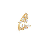 925 Silver Zircon Open Finger Ring Woman Engagement Jewelry