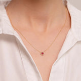 925 Silver Green Red CZ Zircon Pendant Choker Necklace