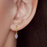 925 Silver Purple Zircon Tassel Earrings 18k Fine Jewelry