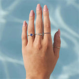925 Sterling Silver Purple Zircon Stackable Rings Wedding Engagement Jewelry