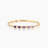 925 Sterling Silver Purple Zircon Stackable Rings Wedding Engagement Jewelry