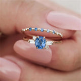925 Sterling Silver Purple Zircon Stackable Rings Wedding Engagement Jewelry
