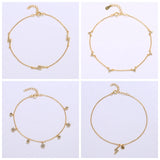925 Silver Boho Zircon Star Lightning Chain Anklet