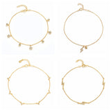 925 Silver Bohemia Zircon Star Anklet Bracelet