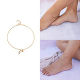 925 Silver Boho Zircon Star Lightning Chain Anklet