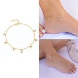 925 Silver Boho Zircon Star Lightning Chain Anklet